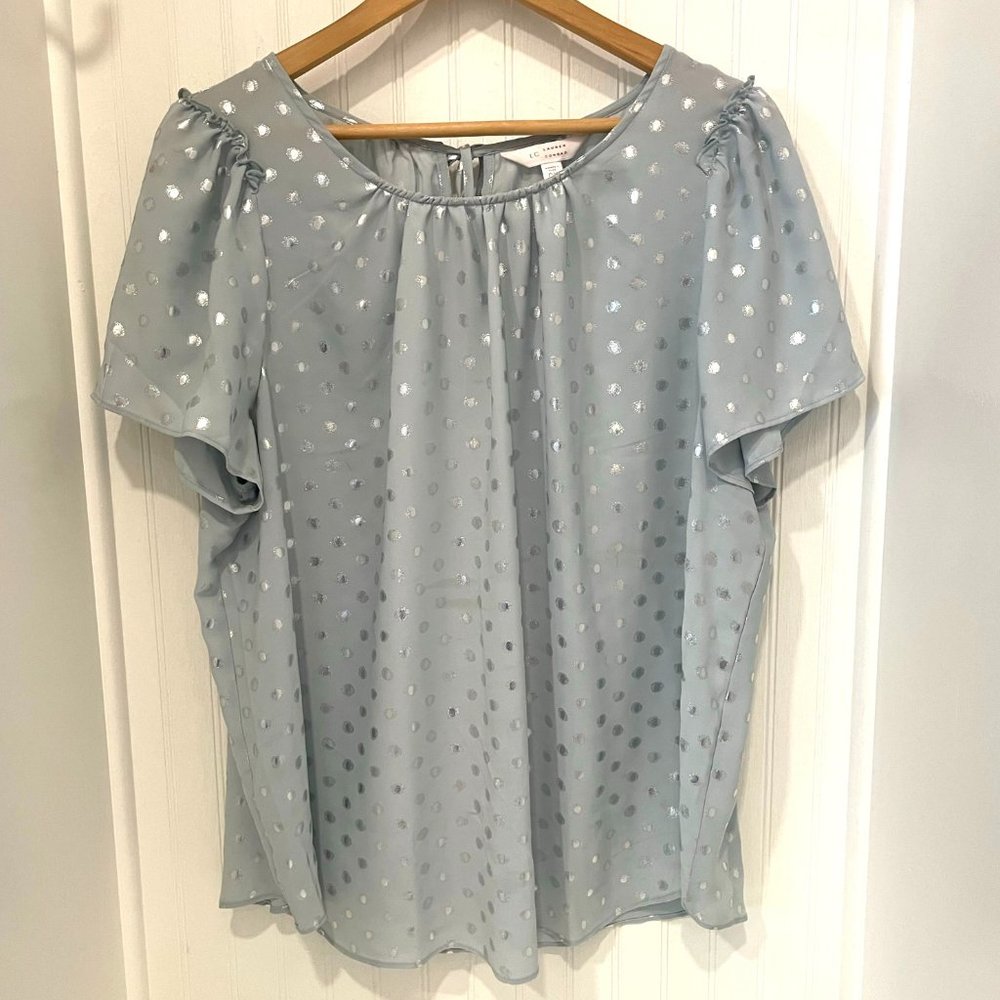 Lauren Conrad shimmery short sleeve top XL
